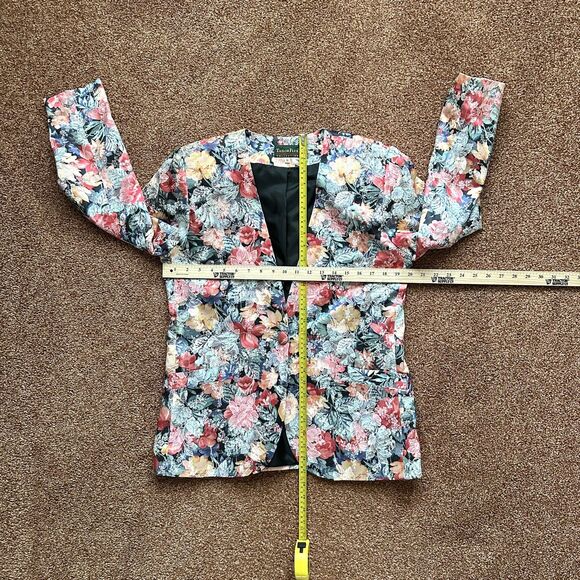 VTG Tailor Flex Blazer Women’s 8 Floral Iridescent - Picture 6 of 8